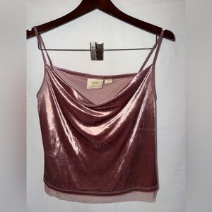 Maeve Anthropologie Halsey Velvet Cowl Neck Tank Womens Sx Pink Fairy Cami.